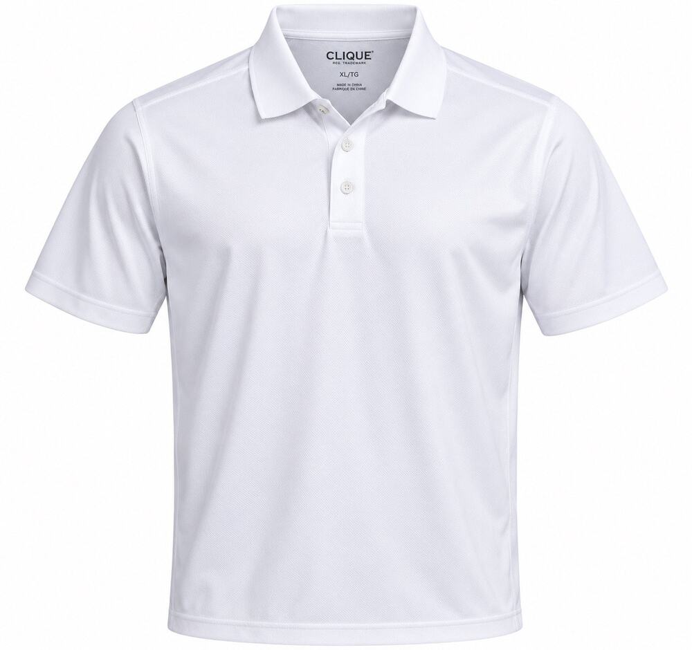 Clique Mens XL White Performance Polo Shirt Short Sleeve Golf Tennis NWT